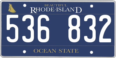 RI license plate 536832