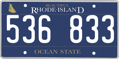 RI license plate 536833