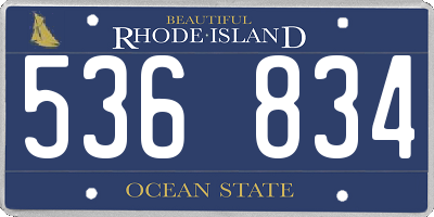 RI license plate 536834