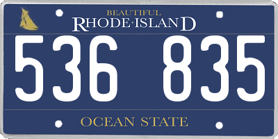RI license plate 536835