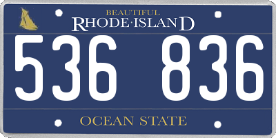 RI license plate 536836