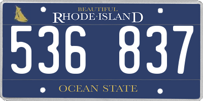 RI license plate 536837