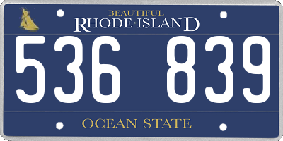 RI license plate 536839