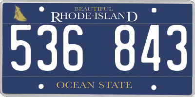 RI license plate 536843