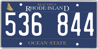 RI license plate 536844