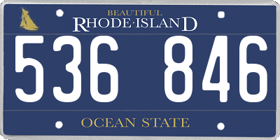 RI license plate 536846