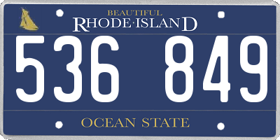 RI license plate 536849