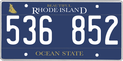 RI license plate 536852