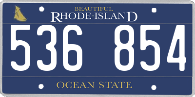 RI license plate 536854
