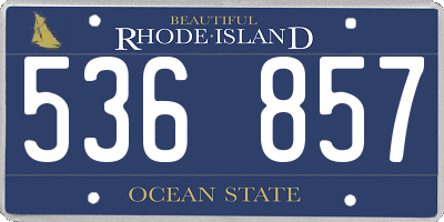 RI license plate 536857