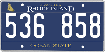 RI license plate 536858