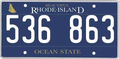 RI license plate 536863