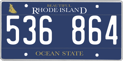 RI license plate 536864