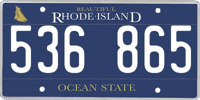 RI license plate 536865