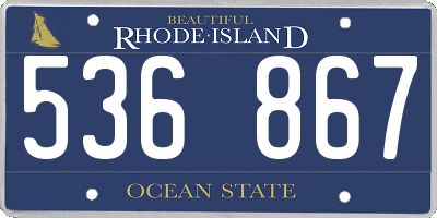 RI license plate 536867