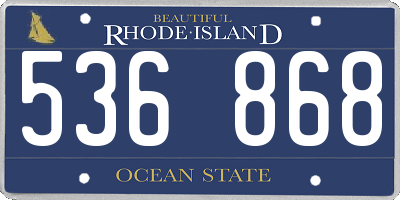 RI license plate 536868