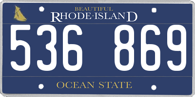 RI license plate 536869