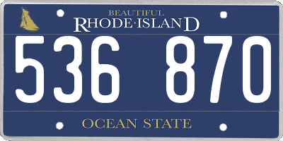 RI license plate 536870