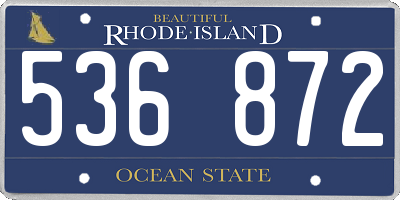 RI license plate 536872