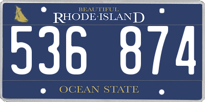 RI license plate 536874