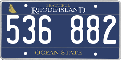 RI license plate 536882
