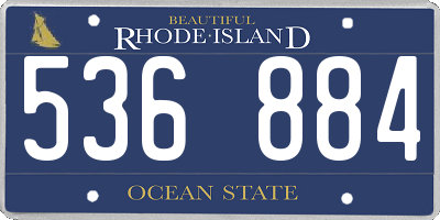 RI license plate 536884