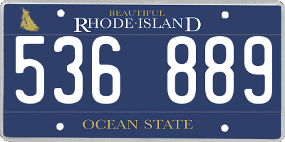 RI license plate 536889
