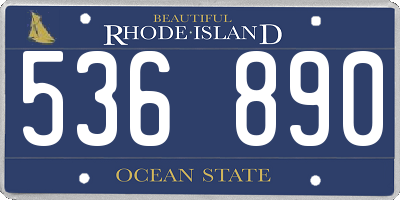 RI license plate 536890