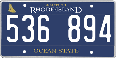 RI license plate 536894