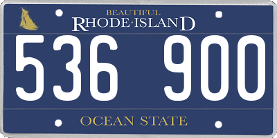 RI license plate 536900