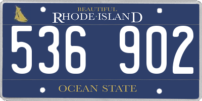 RI license plate 536902