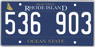RI license plate 536903