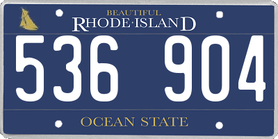 RI license plate 536904