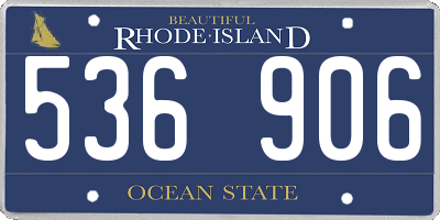 RI license plate 536906