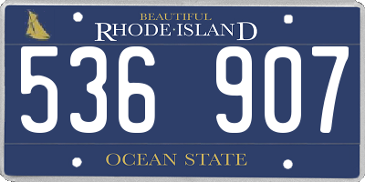 RI license plate 536907