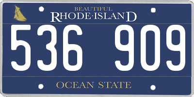 RI license plate 536909