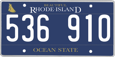 RI license plate 536910