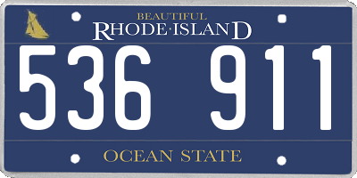 RI license plate 536911