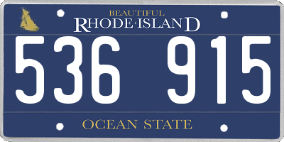 RI license plate 536915