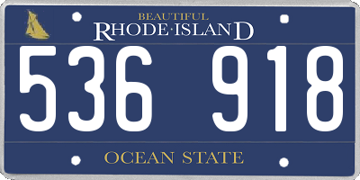 RI license plate 536918