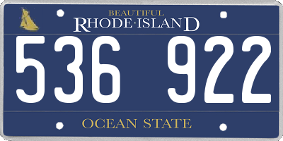 RI license plate 536922