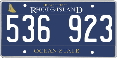 RI license plate 536923