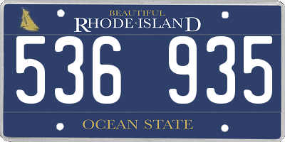 RI license plate 536935