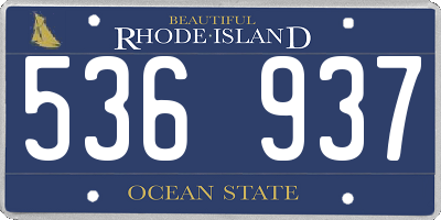 RI license plate 536937