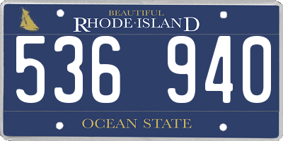 RI license plate 536940