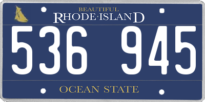 RI license plate 536945