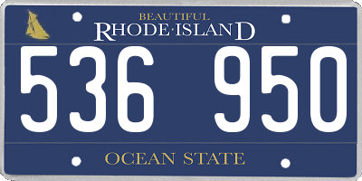 RI license plate 536950