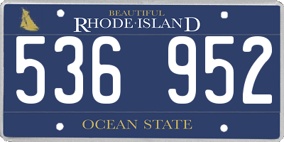 RI license plate 536952