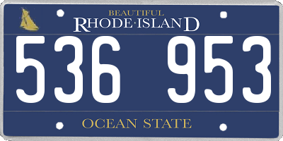 RI license plate 536953