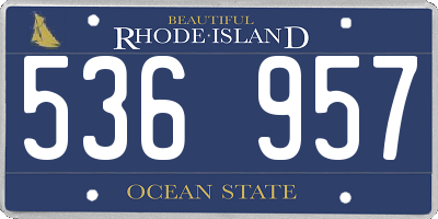 RI license plate 536957